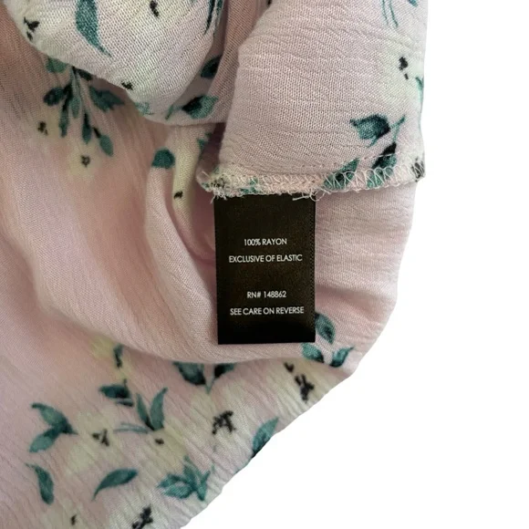 Floral Pink Button-Up Women's Top - Picture 8 of 9